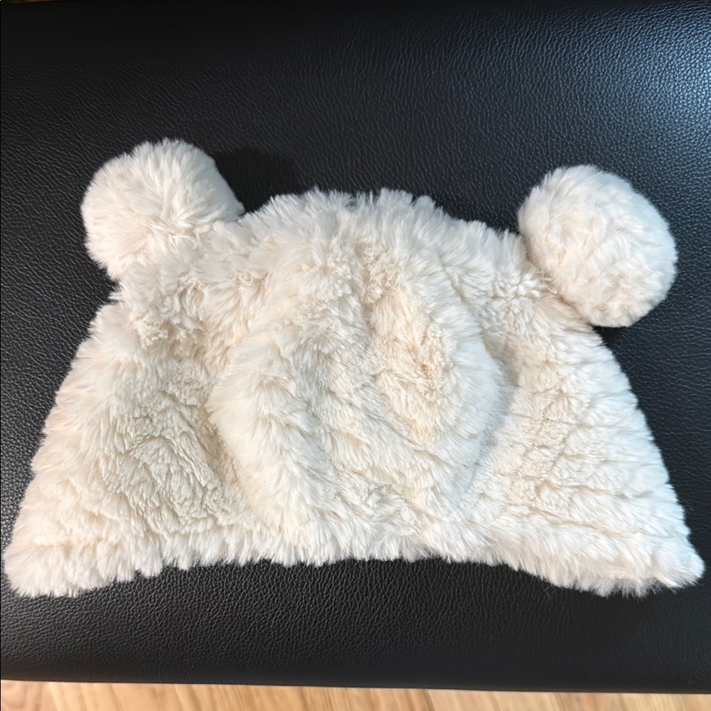 Cozy Cream Furry Kids Hat